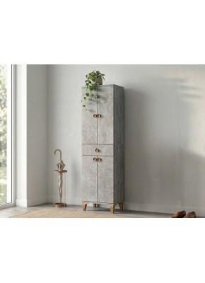 2108 KLAS 4 KAPILI  ÇEKMECELİ GRİ ARİS RENK BOYDOLAP/KİLER/ÇOK AMAÇLI DOLAP