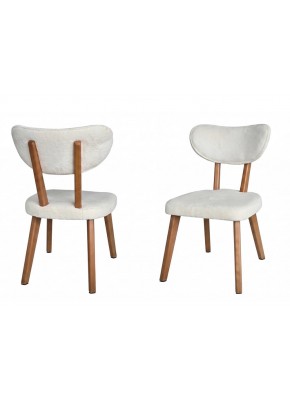 2204 MASAL KREM DÖŞEME NATUREL AHŞAP SALON SANDALYE