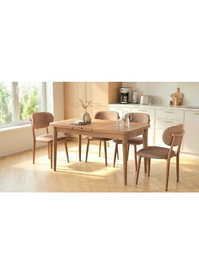 2235+1411 BABİL (KELEBEK)PARİS AYAKLI TRAVERTEN 80,130+30 AÇILIR TABLA  +..T.. SAN MASA TAKIMI