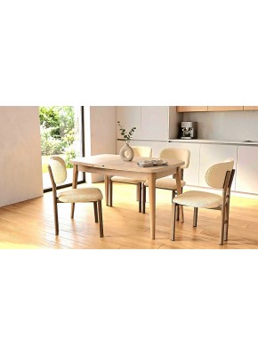 2235+1411 BABİL (KELEBEK)PARİS AYAKLI TRAVERTEN 80,130+30 AÇILIR TABLA  +..T.. SAN MASA TAKIMI