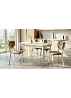 2235+1473 BABİL (KELEBEK)PARİS AYAKLI AYTAŞI 80,130+30 AÇILIR TABLA  +DAMLA SAN MASA TAKIMI