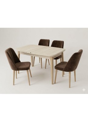 2235+9204 BABİL TRAVERTEN TBL MDF 80*130+30 KELEBEK AÇILIR MUTFAK MASA+1221