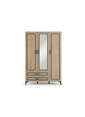 3102 HAZAR S.LAM 3 KAPILI CEVİZ ANTRASİT GARDOLAP