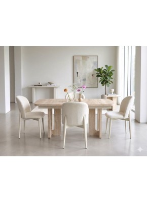 3211 PİCASSO İKONİK TRAVERTEN RENK MDF 90+160+30 SALON MASA+İKONİK SAN