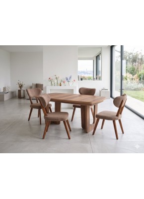 3211+14+2204 PİCASSO MASAL CEVİZ MDF 90+160+30 SALON MASA+MASAL SAN