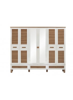 6202 MİLA STOR MDF 6 KAPI AYTAŞI CEVİZ  GARDOLAP 