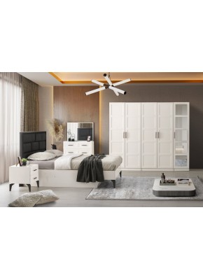 ÇAKIL 3 MODÜL MDF YATAK ODASI 5 KAPILI  aytaşı