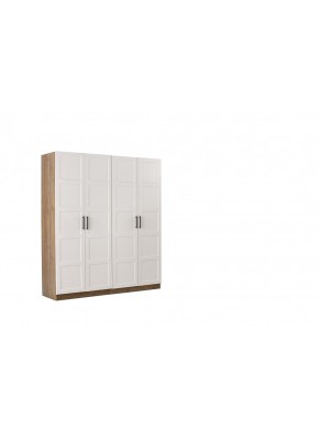 4 KAPILI ÇAKIL 2 BLOK MDF CEVİZ GARDOLAP