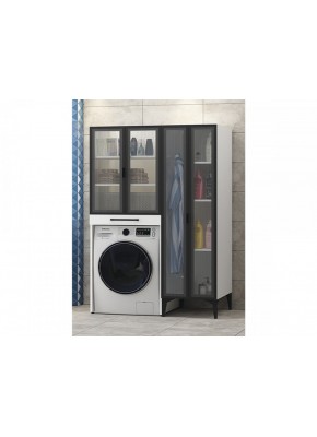 DORA 67CM Ç.MAK. STAND + YARIM BOY CAMLI DLP BYZ + MİLA 50(DAR)CM 2KP CAM KPK AYAKL RAF BANYO DLP BYZ