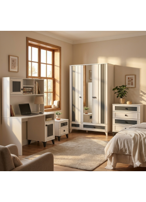 GALAKSİ MDF 3 KAPILI  ANTRASİT AYTAŞI GENÇ ODASI