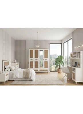 MİLA STORLU AYTAŞI CEVİZ MDF 4 KAPILI GENÇ ODASI