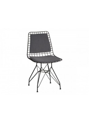 Sandalye 1460 siyah Boya Ayak + 9501  Gri Kumaş Sırtlı