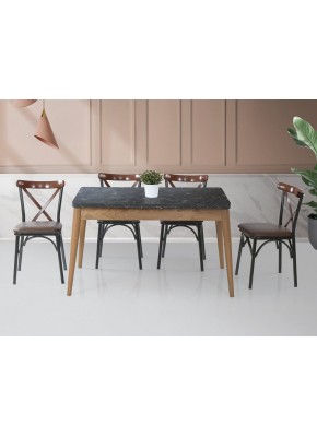 SET 40-A MASA 2122 CEVİZ SİYAHMERMER+9203 SAN 1430